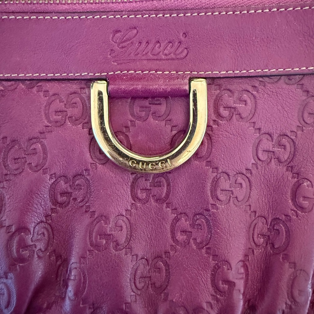 Gucci Magenta Embossed wristlet